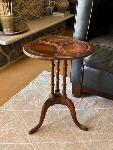 Wood & Leather Side Table