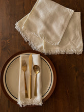Load image into Gallery viewer, Creamy White Fringe Napkins, set of 4