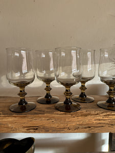 Tulip Brown Libby Glassware, set of 6