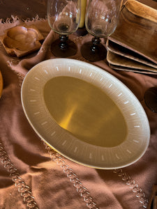 Beige Stoneware Serving Platter