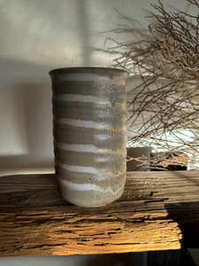 Swirly Grey Pottery Vessel