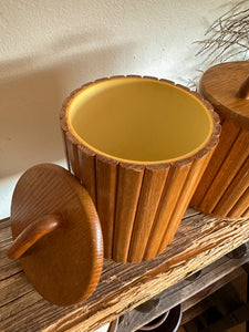 Oak Dry Storage Containers, pair