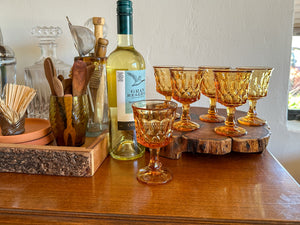 Earthy Orange Wine Glasses, set of 6