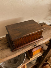 Load image into Gallery viewer, Dark Stained Keepsake Wooden Box