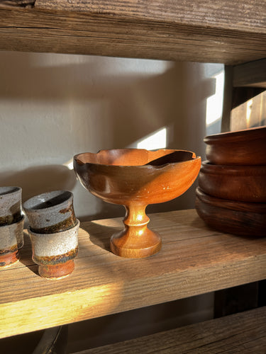 Pedestal Wooden Bowl