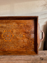 Load image into Gallery viewer, Worn Wooden Serving Tray w/ Inlay