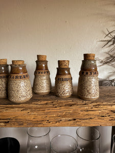 Stoneware Spice Jars, set of 6