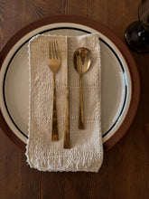 Load image into Gallery viewer, 70s Boon Jewelry Polished Brass Flatware, Set of 29 (8 settings)