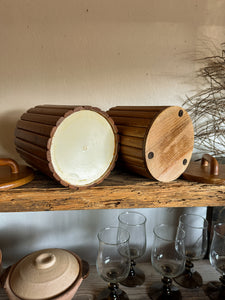 Oak Dry Storage Containers, pair