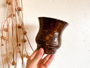 Brown Spotted Pottery Vase