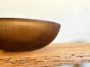 Textured Brown Glass Serving Bowl