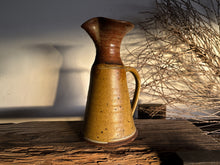 Load image into Gallery viewer, Rusty Yellow Hand Turned Pottery Pitcher