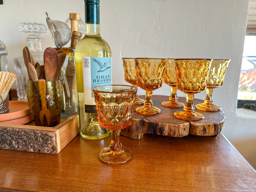 Earthy Orange Wine Glasses, set of 6
