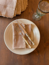 Load image into Gallery viewer, Light Brown Fringed Napkins, set of 8