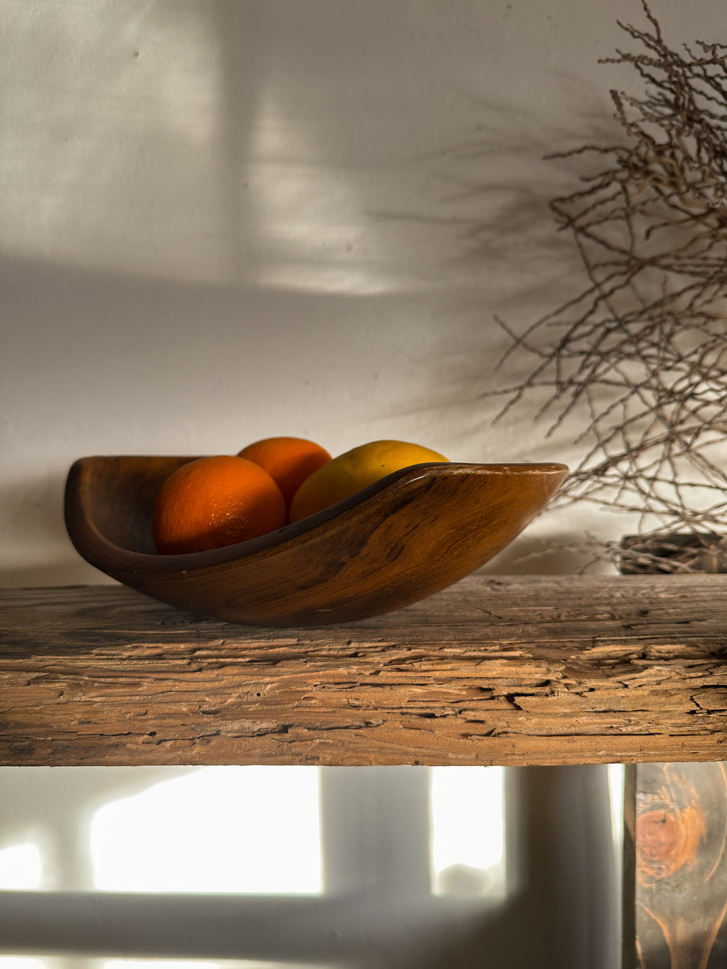 Curved Wooden Bowl