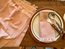 Load image into Gallery viewer, Muted Pink Fringed Napkins, set of 6