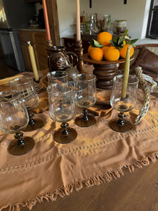 Tulip Brown Libby Glassware, set of 6