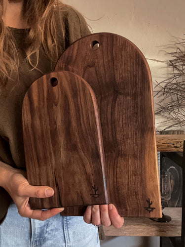 Arched Walnut Boards, pair