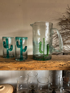 Hand Blown Saguaro Pitcher