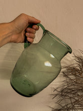 Load image into Gallery viewer, Green Hand Blown Glass Pitcher