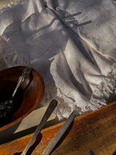 Load image into Gallery viewer, Cream Fringed Napkins with Gold, set of 7