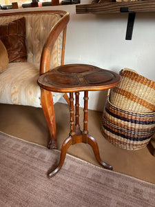 Wood & Leather Side Table