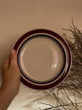 Load image into Gallery viewer, "Sabina" Brown Striped Rim Salad/Dessert Plates, set of 6