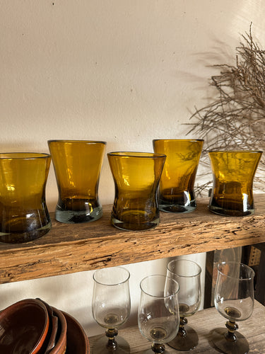 Mexican Hand Blown Tumblers, set of 5