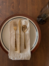 Load image into Gallery viewer, 70s Boon Jewelry Polished Brass Flatware, Set of 29 (8 settings)