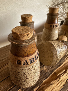 Stoneware Spice Jars, set of 6