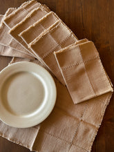 Load image into Gallery viewer, Light Brown Fringed Napkins, set of 8