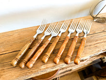 Load image into Gallery viewer, Wooden Handle Forks, set of 7