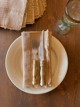Load image into Gallery viewer, Light Brown Fringed Napkins, set of 8