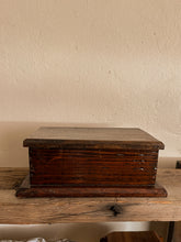 Load image into Gallery viewer, Dark Stained Keepsake Wooden Box