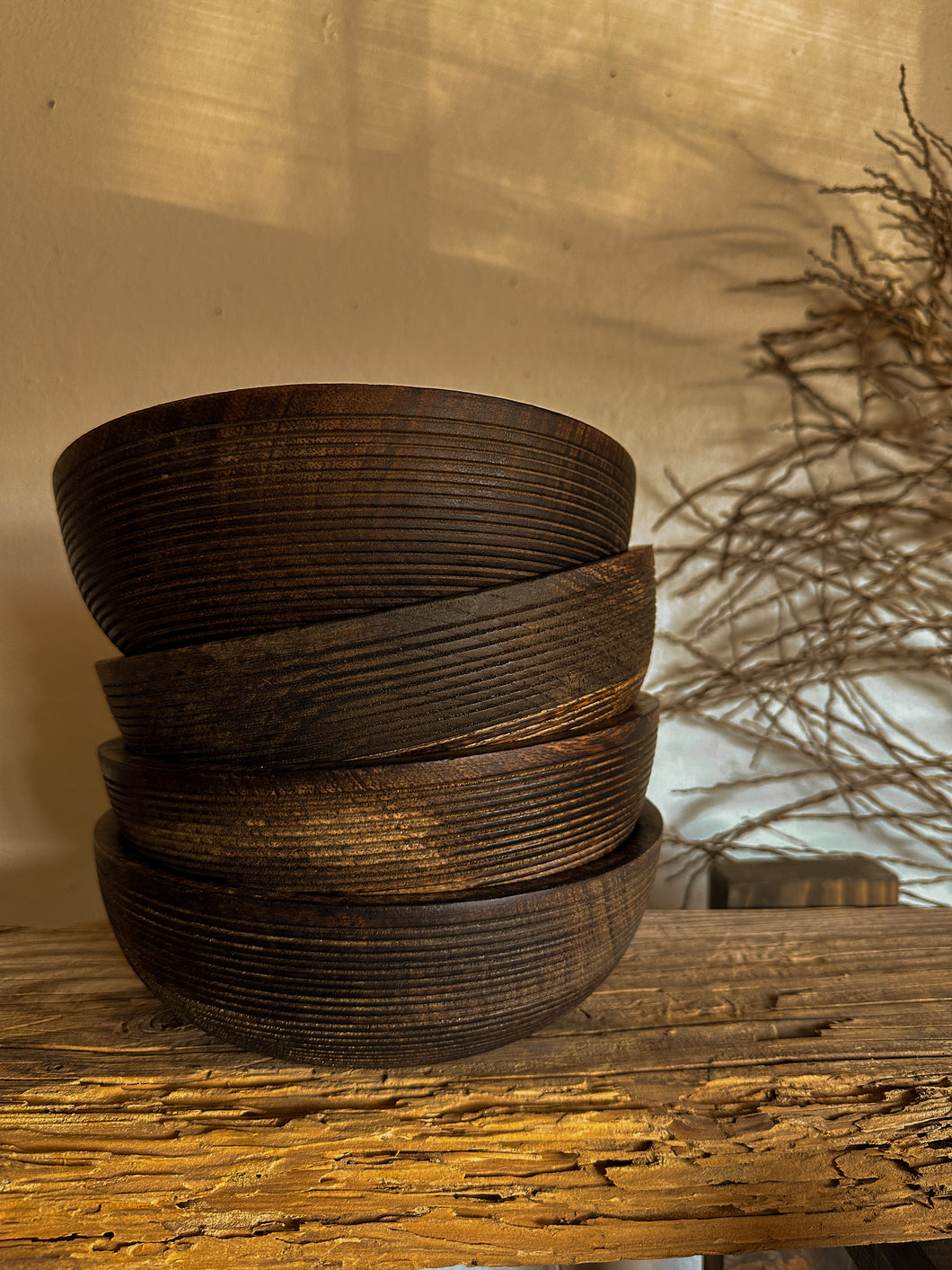 Mango Wood Bowls, set of 4