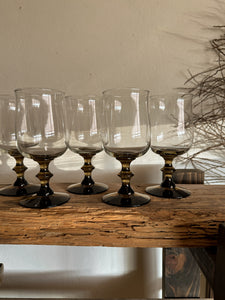 Tulip Brown Libby Glassware, set of 6