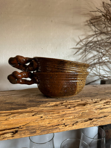 Turned Pottery Bowls, pairs