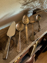 Load image into Gallery viewer, Mismatched Antiqued Silver Serving Utensils, set of 5