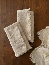 Load image into Gallery viewer, Oatmeal Fringed Napkins, set of 6
