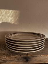 Load image into Gallery viewer, "Sabina" Brown Striped Rim Salad/Dessert Plates, set of 6