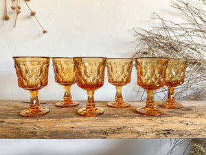 Earthy Orange Wine Glasses, set of 6