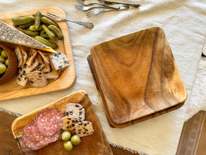 Rugged Worn Wooden Appetizer Plates, set of 4