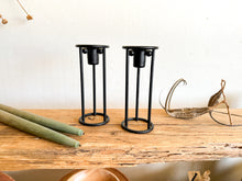 Load image into Gallery viewer, Black Metal Tapered Candle Holders, pair
