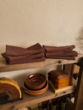 Load image into Gallery viewer, Textured Swiss Dot Chocolate Brown Napkins, set of 10