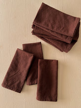 Load image into Gallery viewer, Textured Swiss Dot Chocolate Brown Napkins, set of 10