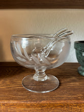 Load image into Gallery viewer, Pedestal Etched Glass Bowl
