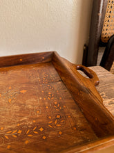 Load image into Gallery viewer, Worn Wooden Serving Tray w/ Inlay