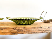Load image into Gallery viewer, Green Cut Glass Serving Dishes, pair