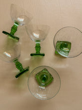 Load image into Gallery viewer, Vibrant Green Cocktail Glasses, set of 5