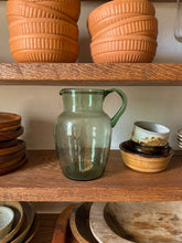 Load image into Gallery viewer, Green Hand Blown Glass Pitcher